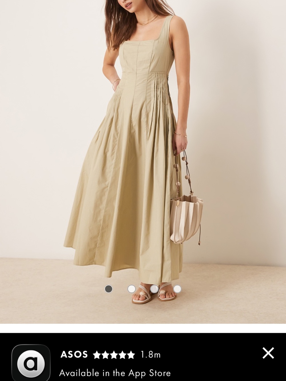 ASOS Sleeveless Square-Neck Maxi Dress in Sage Green
